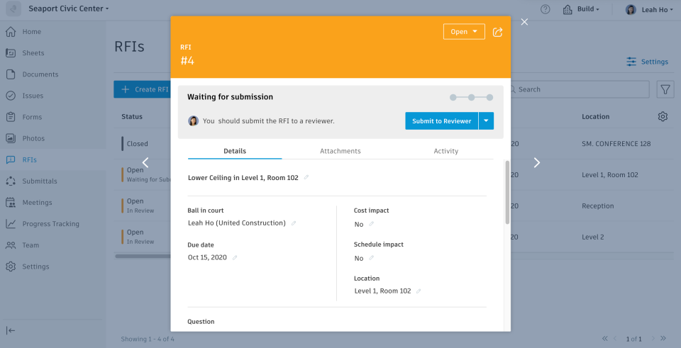 screenshot of Autodesk Construction Cloud